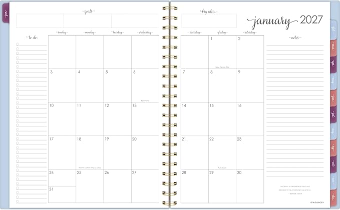 AT-A-GLANCE 2027 Planner, Weekly & Monthly, 13-Month Jan-Jan, 8.5" x 11", Harmony, Ice Blue (1099-905-38-27)