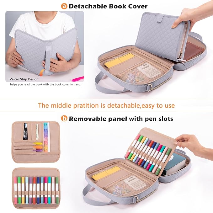 IMAGINING Large Bible Case with Quilted Cover – Bible Carrying Bag for Women with Shoulder Strap, Pockets & Gift Box | Bible Gift for Girls, Women, Bible Study