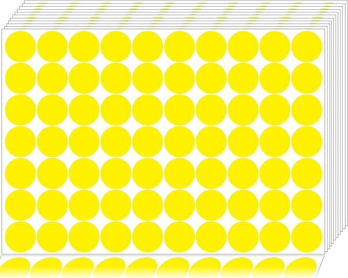 1400 PCS Yellow Dot Stickers Round Coding Labels Circle Dots Labels Stickers Polka Circle Dot Stickers Label Sticker for Office,Classroom,Papers Etc