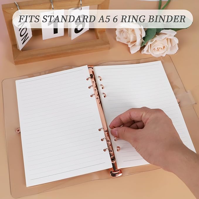 Multibey A5 Refill Paper, 3-Pack Planner Insert for A5 Binder, 100GSM Thick Refillable Paper 6 Hole Filler Inserts Loose Leaf Paper 135 Sheets (270 Pages), Blank/Lined/TO DO Inserts Paper
