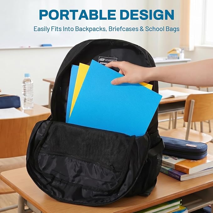 SUNEE Folders with Pockets(125 Pack, Blue), 2 Pocket Folders Fit Letter Size Paper, Paper File Folder for School Office Home Business