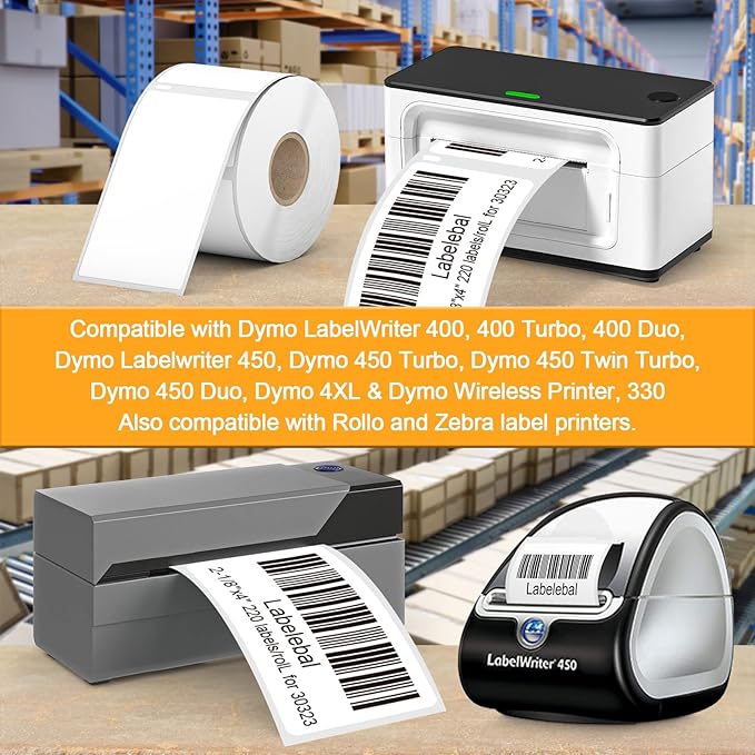2640 Pcs/3-Proof 1" Core Labelebal Compatible with DYMO 30323,2-1/8" x 4"(54mm x 101mm) Direct Thermal Labels, Shipping Replacement Labels Compatible for DYMO LabelWriter Printer (NOT for 550,5XL)