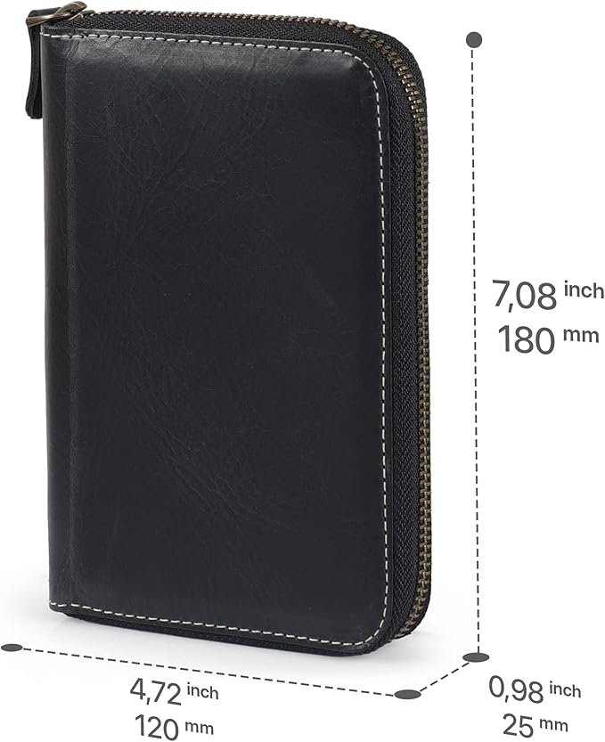 Londo Genuine Leather Padfolio – Portfolio Folder with Pencil Holder, Notepad & Zipper Closure for Business, Office & Travel