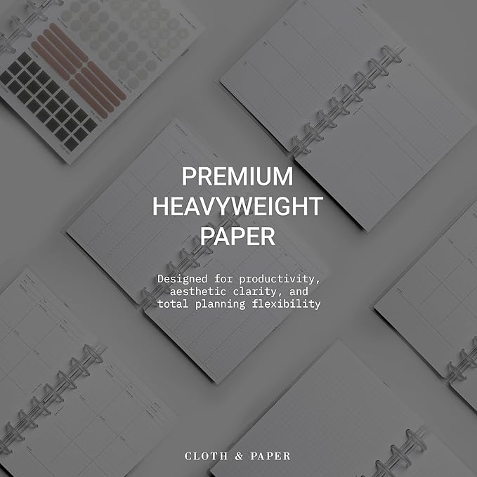 Cloth & Paper FORMA Modular Planner System – Premium Discbound Half Letter Undated Planner with Clear Discs, Covers, Dividers, Today Tab, Stickers & Inserts – Customizable Refillable Planning Organizer