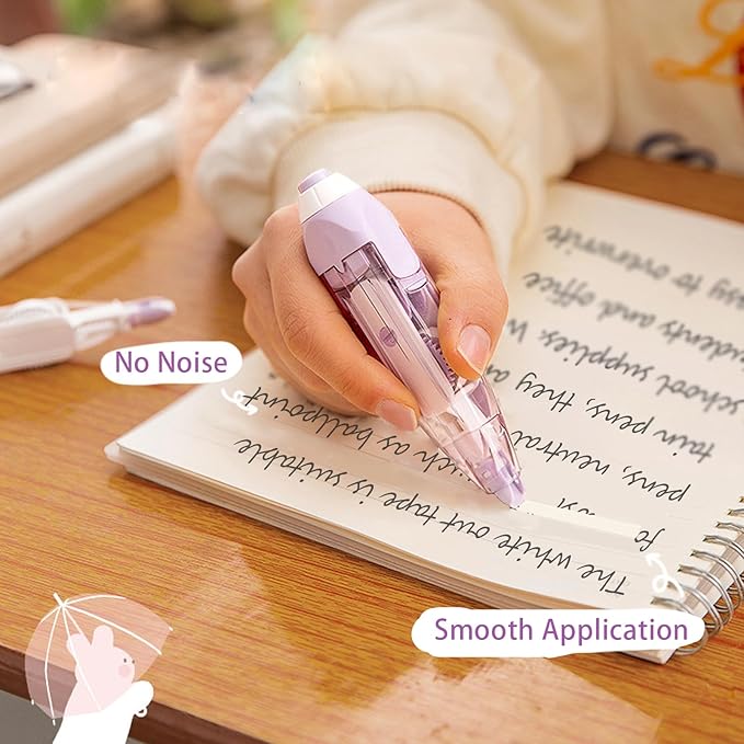 8Pcs Refillable Correction Tape Retractable Tape Pen Set, White Out Correction Tapes with 4 Replacement Refill, Stationary Supplies for School Office Student Kids
