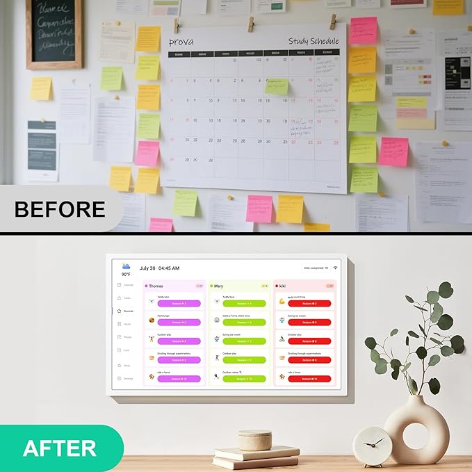 Digital Calendar, Smart WiFi Electronic Calendar&Chore Chart, IPS Touch Screen HD Display for Family Schedules, Share Moments Instantly from Anywhere (24)