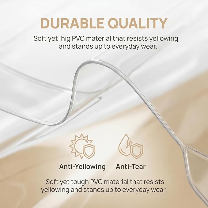 Clear Book Cover for A5 Notebooks, 1-Pack Plastic PVC Protective Sleeve, fits Hobonichi Cousin A5, Midori, Stalogy, Waterproof Jacket with Pen Loop, Transparent Wrap for Journals & Planners