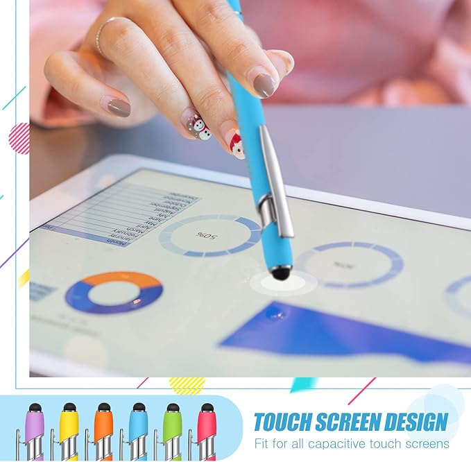 Zonon 12 Pcs Inspirational Pens Gift Set Funny Ballpoint Pen with Stylus Tip Motivational Graduation Gifts Bulk for Teacher Coworkers Nurse School Office Supplies(Pastel Colors,Classic Style)