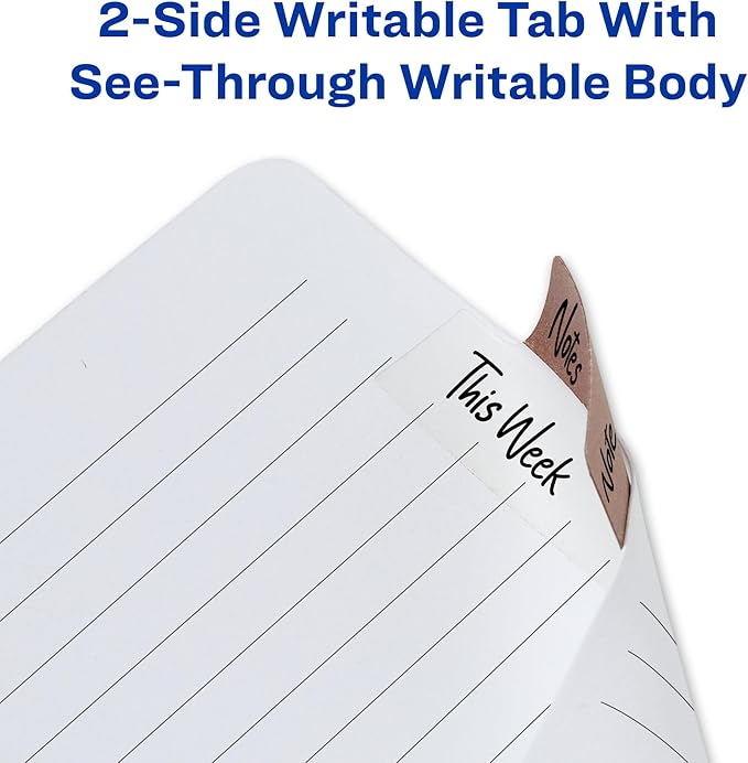 Avery Margin Ultra Tabs, 2.5" x 1", 2-Side Writable, Assorted Metallic, 24 Repositionable Page Tabs (74786)