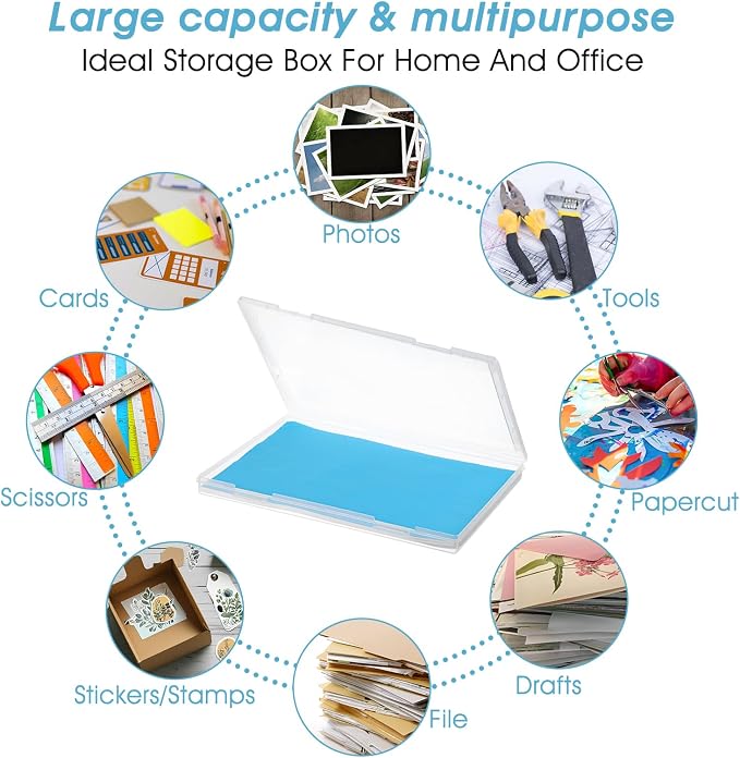 6 Pack Plastic Storage Box Organizer, Portable Clear Document File Case Containers For A4 Letter Paper, Magazine, Photo, Craft Art Supplies Board Game Storage