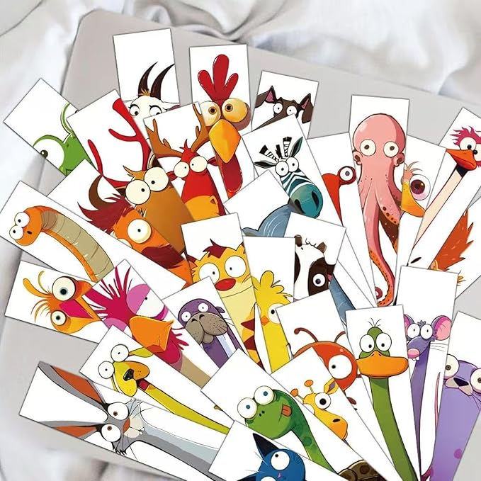 Funny Book Marks for Kids,Christmas Bookmarks,30Pack Book Marks for Reading Kids,Books Lovers,Students,Creative Cartoon Page Holders,Special Kid Bookmarks for Christmas/Easter/Birthday/School Rewards.