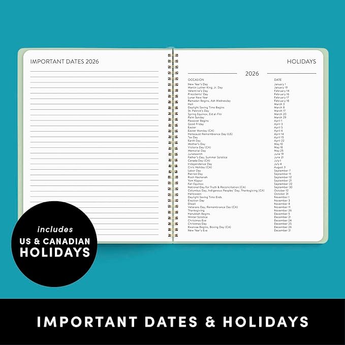 PAPERAGE 2 Year Monthly & Yearly Planner, 24 Months (January 2026 - December 2027), 8.5 in x 11 in, Spiral Bound 2026-2027 Planner with Monthly & Yearly Views, Note Pages & Trackers - Blush