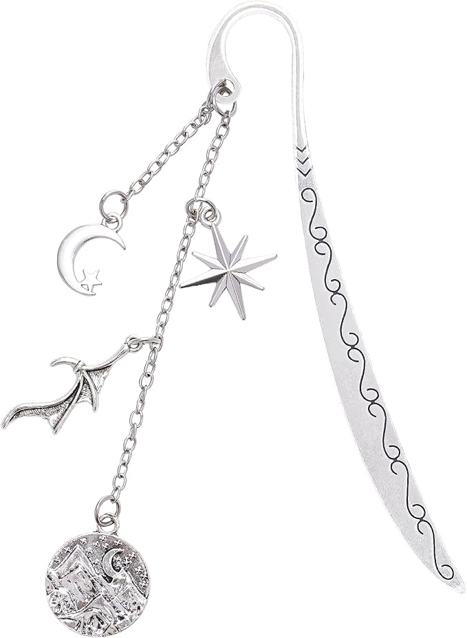 Fantasy Acotar Bookmark Gifts - Charm Metal Book Marks Reading Women Book Lover Merch Unique Aesthetic Page Markers Readers Novel Fans Bookish Birthday Students Teachers School Accessories