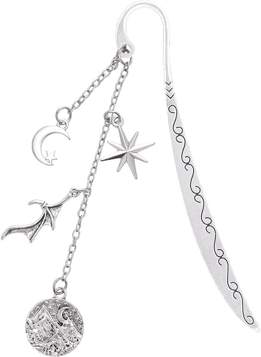 Fantasy Acotar Bookmark Gifts - Charm Metal Book Marks Reading Women Book Lover Merch Unique Aesthetic Page Markers Readers Novel Fans Bookish Birthday Students Teachers School Accessories