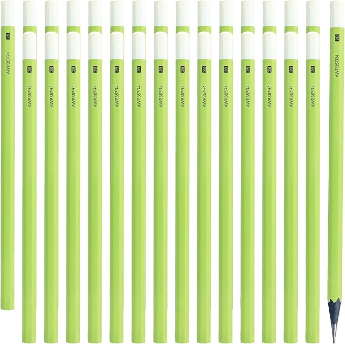 M&G Wood-Cased 2B Thick Core Pencils, 3.5MM Lead, 30 Count Green Barrel Black Wood, Hexagonal Bulk Pencils for School or Office, Unsharpened, No Eraser, Anti-Bite Tip, for Writing, Drawing, Sketching