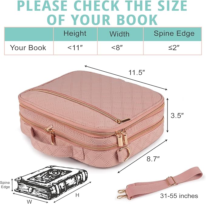 2 Compartment Bible Cover for Women,Large Bible Case with Handles Shoulder Strap,Carrying Bible Bag Scripture Case Church Bag Bible Protective with Pocket