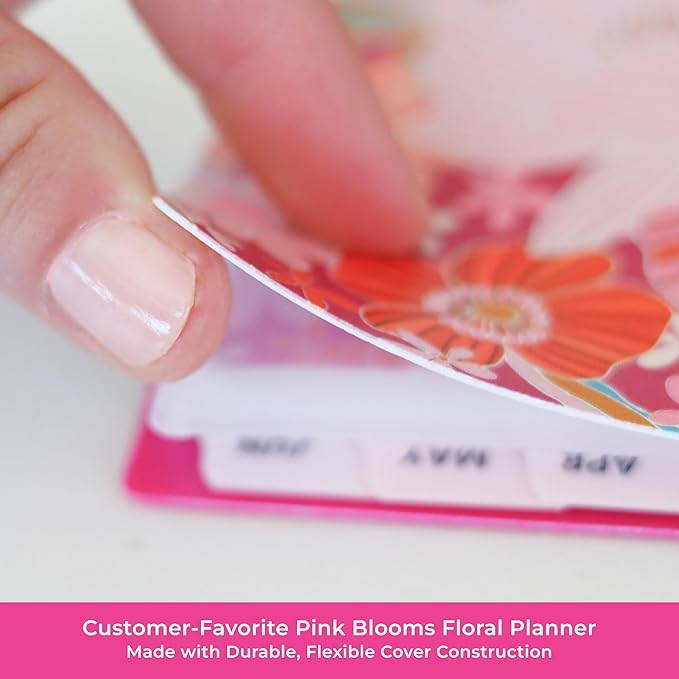 Blue Sky Color Me Courtney 2025-2026 Weekly and Monthly Academic Year Planner Calendar, July 2025 - June 2026, 5" x 8", Flexible Cover, Wirebound, Laminated Tabs, Storage Pocket, Bloom Pink