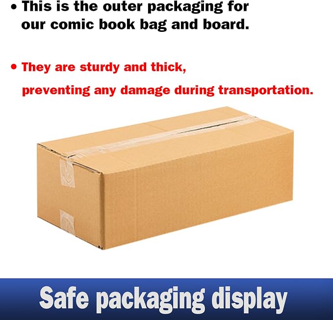 100ct Current Comic Book Bags and Boards-Reusable Boards,Bags 4.7 Mil Acid-Free Crystal Clear，100 Comic Book Sleeves and 100 Thick Comic Book Boards，Archival Quality，Applicable to Most Comic Books