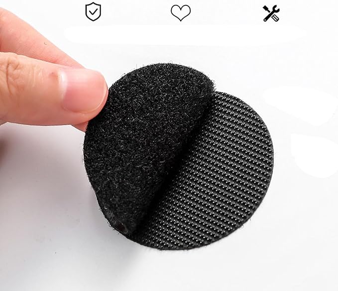 Adhesive Tape,16Pcs Double Sided Adhesive Note Pads Non Slip Cushion Pads Back Hook and Loop Gripper Mounting Pad for Sheet Carpet Seating Cushions (Black)