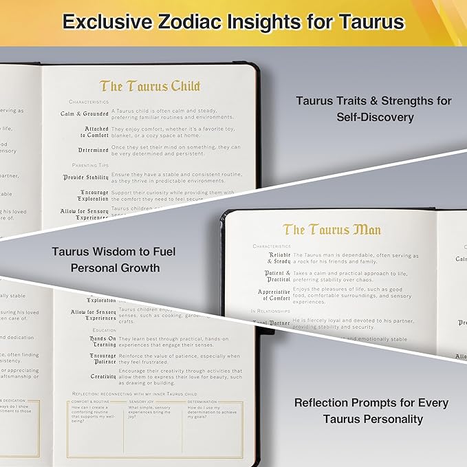 AuroPlanner Taurus Zodiac Undated Planner – Monthly Weekly Daily Astrology Portable Journal Notebook, A5 (5.8” × 8.3”), 160 Pages 4-Month Layout, 100 GSM Paper