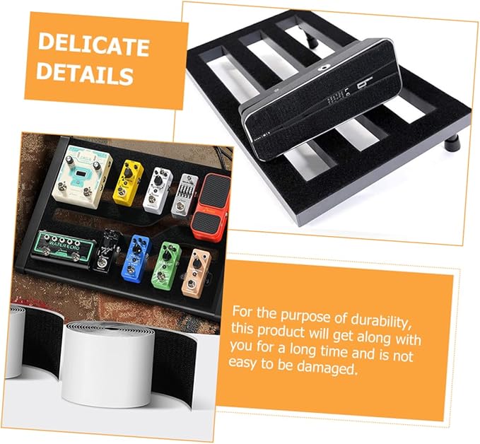 Toddmomy 2rolls Hook and Pedal Tape for Guitar Pedal Board Adhesive Mounting Strips Easy to Cut and for Musicians