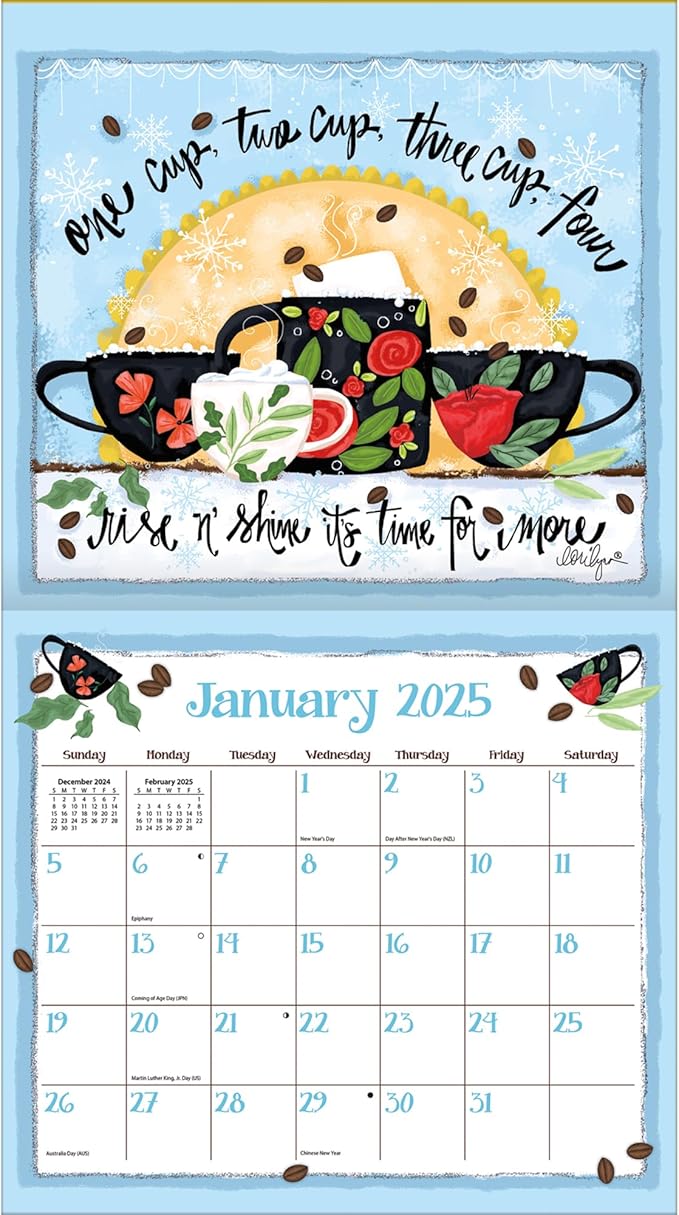 Lang, Coffee 2025 by LoriLynn Simms Wall Calendar