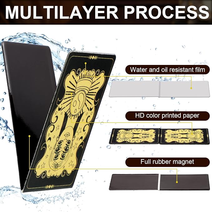 48 Pieces Tarot Magnetic Bookmarks Bulk Black Metal Aesthetic Page Markers Assorted Party Supplies Journal Paper Tarot Card Bookmarks for Women School Students Teachers Friend Club Christmas Gift