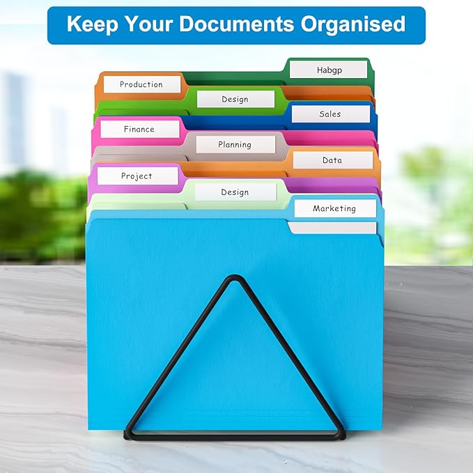 HABGP 120 Pcs Manilla Folders 8.5 x 11 Inch, 1/3-Cut Tab Colored File Folders Letter Size, Paper Folders Aesthetic, School Business Office Manila File Folders for Documents (Morandi)