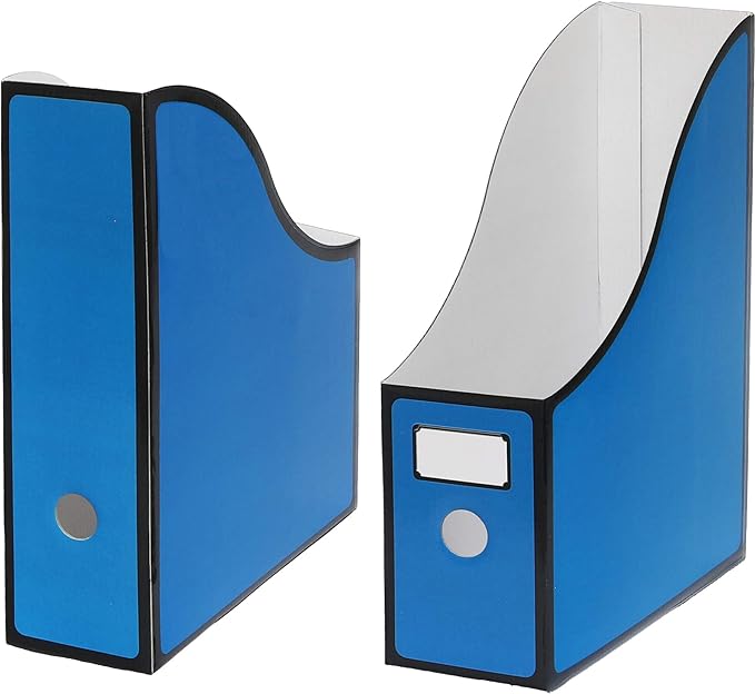 Simple Houseware 12-Pack Magazine File Holder Box, Foldable Cardboard Organizer with Label Slot, Multicolor