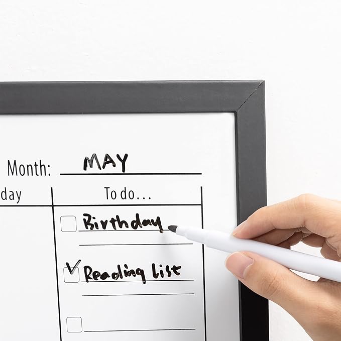 Navaris Weekly Planner White Board - 24" x 36" Magnetic Dry Erase Whiteboard Calendar with 7-Day Week Plan for Wall - Includes Markers and Magnets
