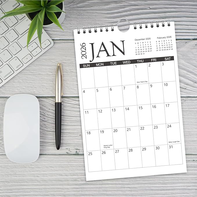 Mini Calendar 2026, 6'' x 9'' Small Calendar Runs from January 2026 unitl June 2027, Little Notepad Calendar for Wall, Desk, Bulletin Board or Fridge
