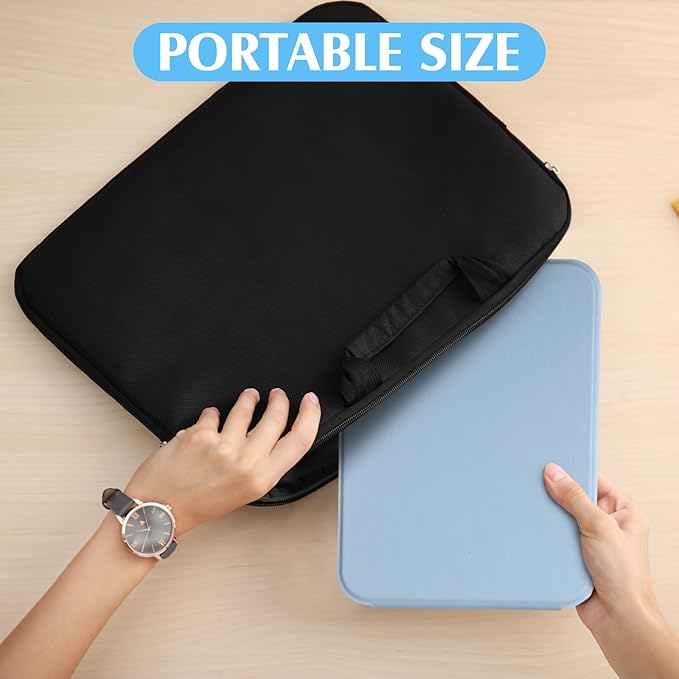 Dunzoom 2 Pcs Small Glass Desktop Whiteboard with Reversable Stand 8 x 6 Inch Mini Dry Erase White Board Easel with 2 Markers Reusable Desk Notepad for Home Office School Supplies (Blue)