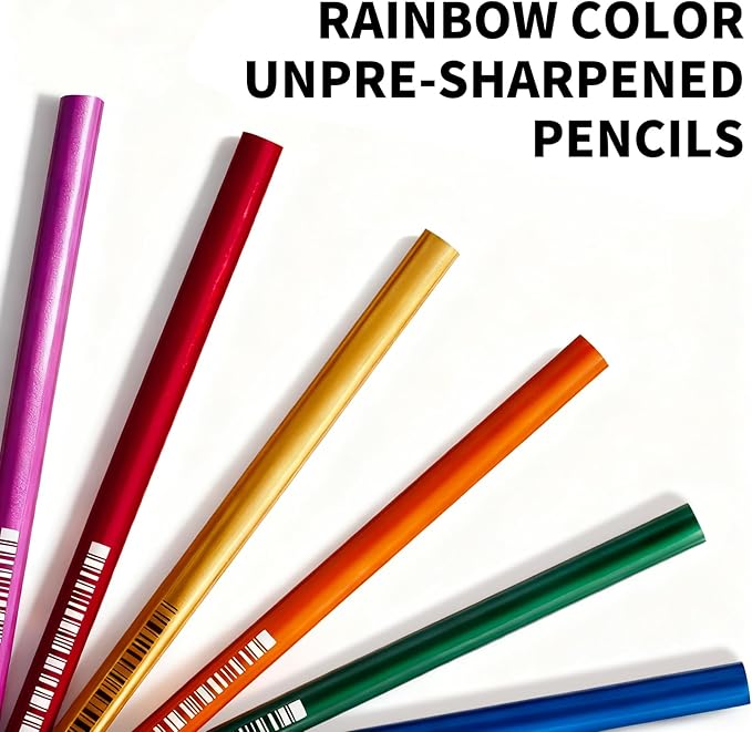 M&G Terra Series 24 Pack HB Triangular Wood-Cased Pencils, Unsharpened with Matching Erasers, Smooth Writing Break-Resistant Core, 6 Solid Metallic-Tone Colors for School Office Classroom Supplies
