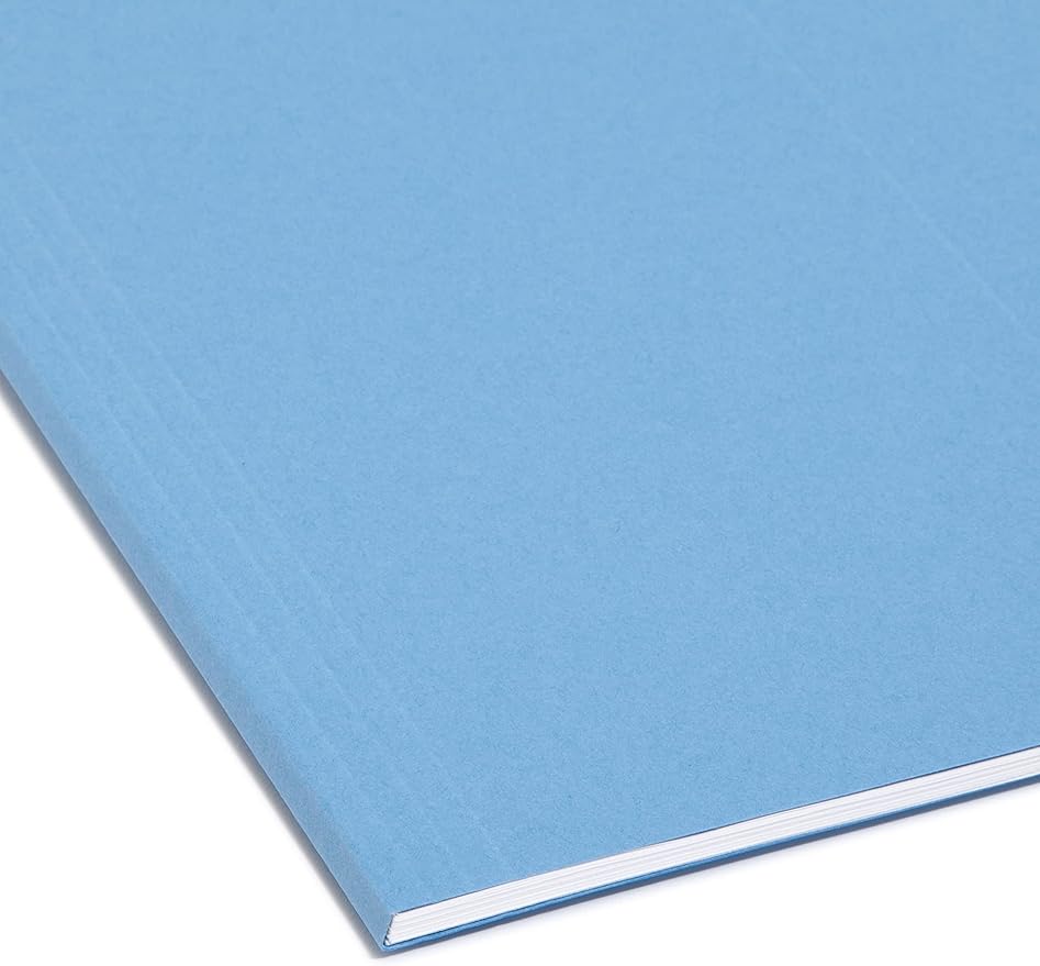 Smead TUFF Hanging File Folder with Easy Slide Tab, 1/3-Cut Sliding Tab, Letter Size, Blue, 18 per Box (64041, Rod Color May Vary)