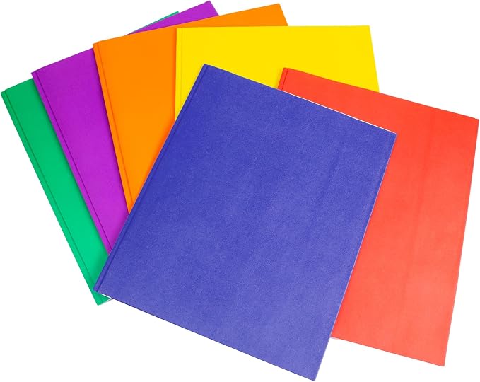 BAZIC Products Asst. Color 2-Pocket Portfolios, for Filing Office Home, Set of 10