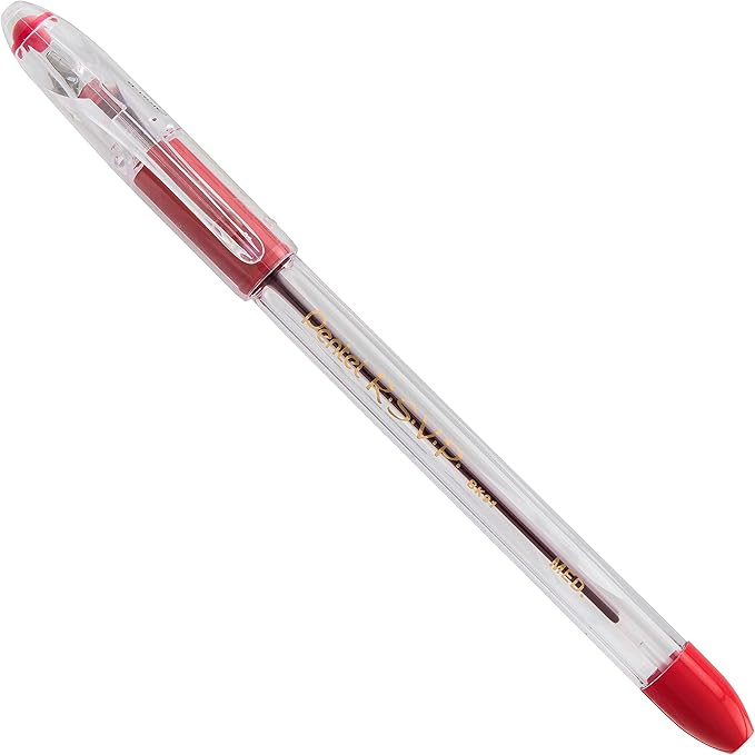 RSVP Ballpoint Pen, (1.0mm) Medium Line, Red Ink (Pack of 1, 2 Count Total)