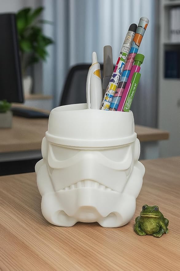 Stormtrooper Pen and Pencil Holder, White vase for plants 3D PRINTED