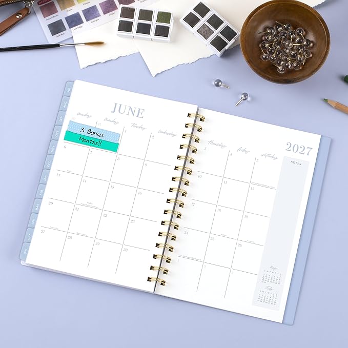 Cambridge Planner 2026-2027 Weekly & Monthly Academic 12-Month July-June, 5-1/2" x 8-1/2", Leah Bisch, Pansy Bouquet (LB50-200A)