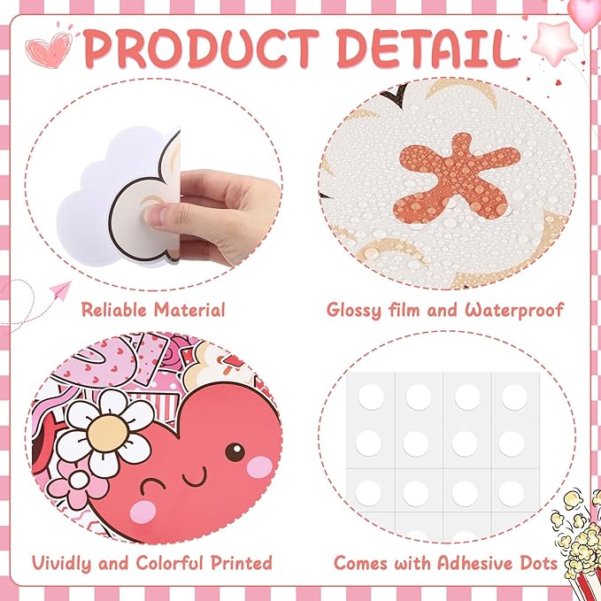 Mooliwe 100 Pcs Valentine's Day Bulletin Board Decorations Set You Make My Heart Pop Valentines Classroom Decorations Popcorn Heart Cutouts February Bulletin Board for Party Home School Wall Decor