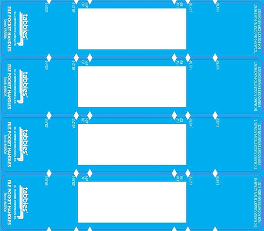Tabbies 9-5/8 x 2 Inches File Pocket Handles, Light Blue/White, 48 per Pack (TAB68806), Light Blue, White
