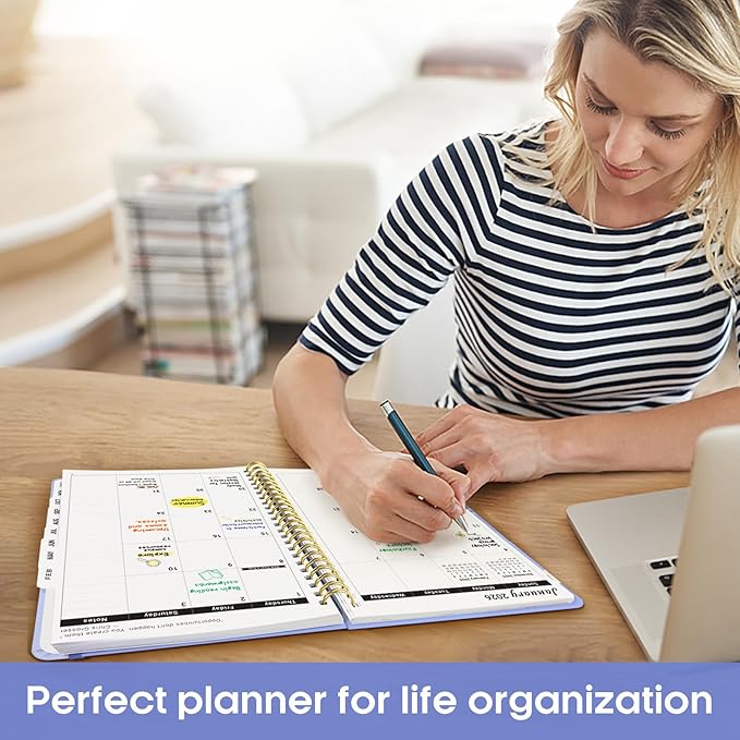2026 Planner, Weekly and Monthly Calender Planner, Jan 2026 to Dec 2026, Hardcover 2026 Calendar Book with Tabs & Inner Pocket, Office Home School Supplies for Women & Men - A5 (6.3" x 8.5"), Lavender