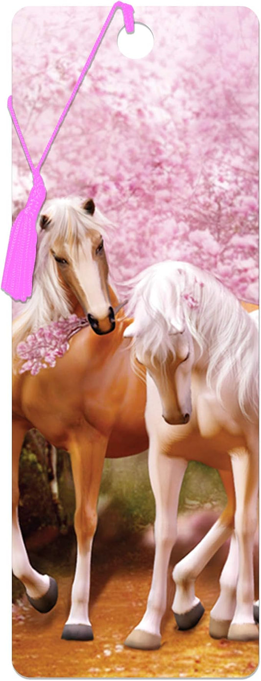 3D LiveLife Bookmark - Spring Love from Deluxebase. Cute Lenticular Horse Page Marker. Animal Themed Accessories for Book Lovers. Small Gifts for Men, Women, Writers and Teachers.