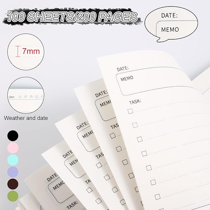 2026 Pocket Planner Undated With Hourly Schedule 3pcs Small Undated Daily Planner Pocket Size3.9" X 3.9" Cute Softcover Leather Daily Calendar Planner 2026 For Purse Organize Tasks And Appointments Office Supplies Book For Women Men(Pink+Purple+Mint Gr...