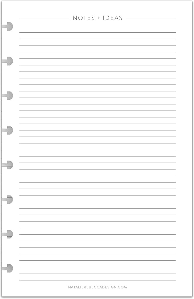 BetterNote Notes Refill Pages for Disc Notebooks, fits Happy Planner, Levenger Circa, TUL, Staples Arc, InkWell Press, Talia (Classic- 25 Sheets, 8-Disc, 5.5"x8.5")