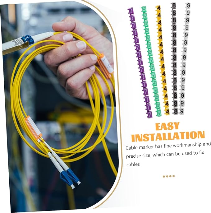Angoily 150pcs Cable Identifier Self-Adhesive Digital Number Tube Wire Marker Labels Easy to Use for Cord Cable Marking