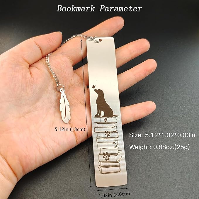 Dog Lover Gifts for Women Men, Dog Bookmark for Readers, Book Lover Gifts for Dog Mom Dad, Cute Animal Book Marker for Librarian Teacher, Birthday Christmas Gifts for Pet Owner
