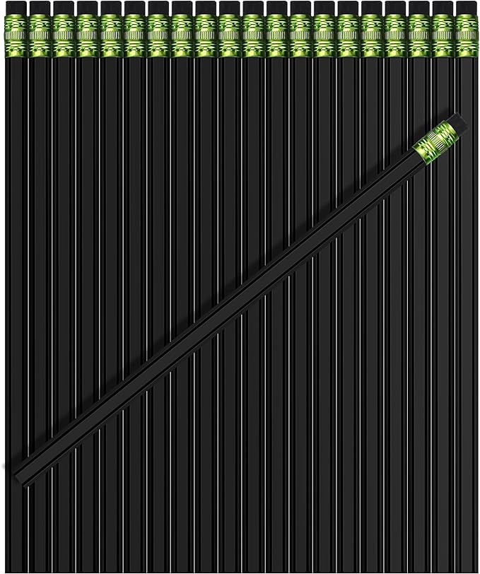 TecUnite 120 Pcs #2 HB Pencils with Eraser No 2 Unsharpened Wooden Hexagonal Pencils for Adults Gifts for School Exam art Learning Office Sketching(Black)