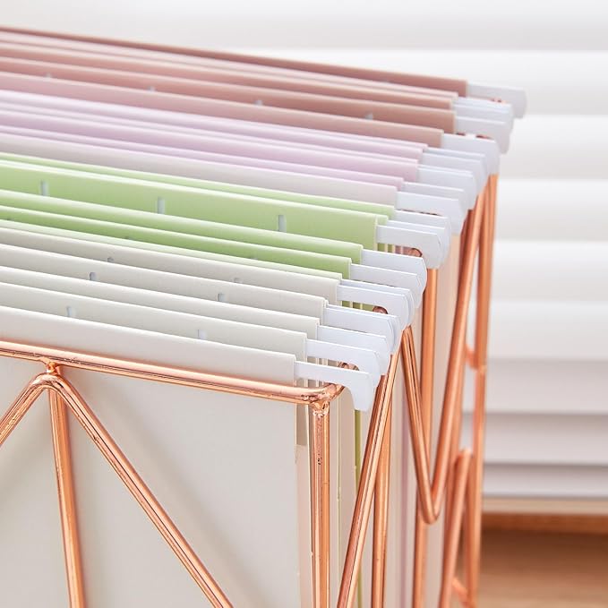 12 Pack Hanging File Folders Letter Size with 1/5 Cut Adjustable Tabs File Folder for Filing Cabinet Reinforced Hanging Folders Design for Home School Office and Medical Charts, Lilac Design