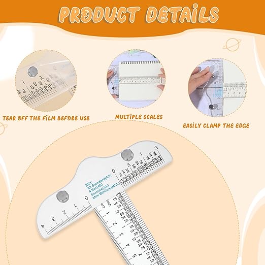 2Pcs 6Inch Plastic T Square Ruler Clear Acrylic T-Square Rulers Junior T-Squares Drafting Tools T Rulers Transparent Crafting and Drafting Graduated T-Ruler for Crafting Drafting