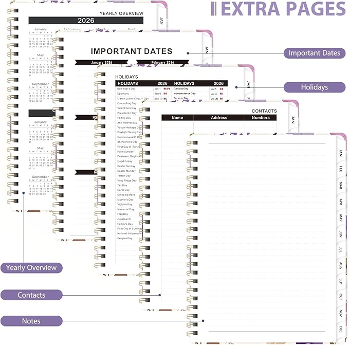 2026 Planner, Weekly and Monthly Calendar Planner Agenda, Jan 2026 - Dec 2026, Planning Academic Book, Office Desk Accessories and School Supplies - A5 (6.3'' x 8.5'')